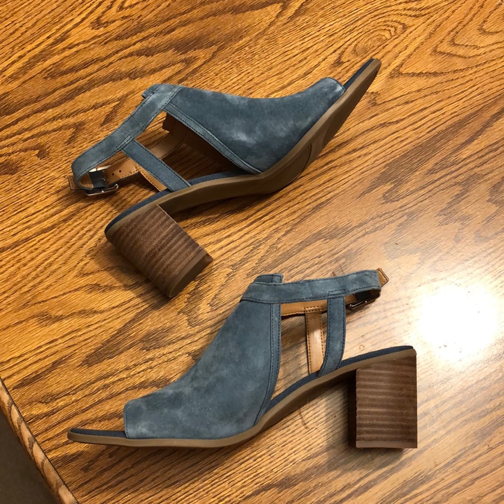 Franco Sarto Blue Suede Sandals